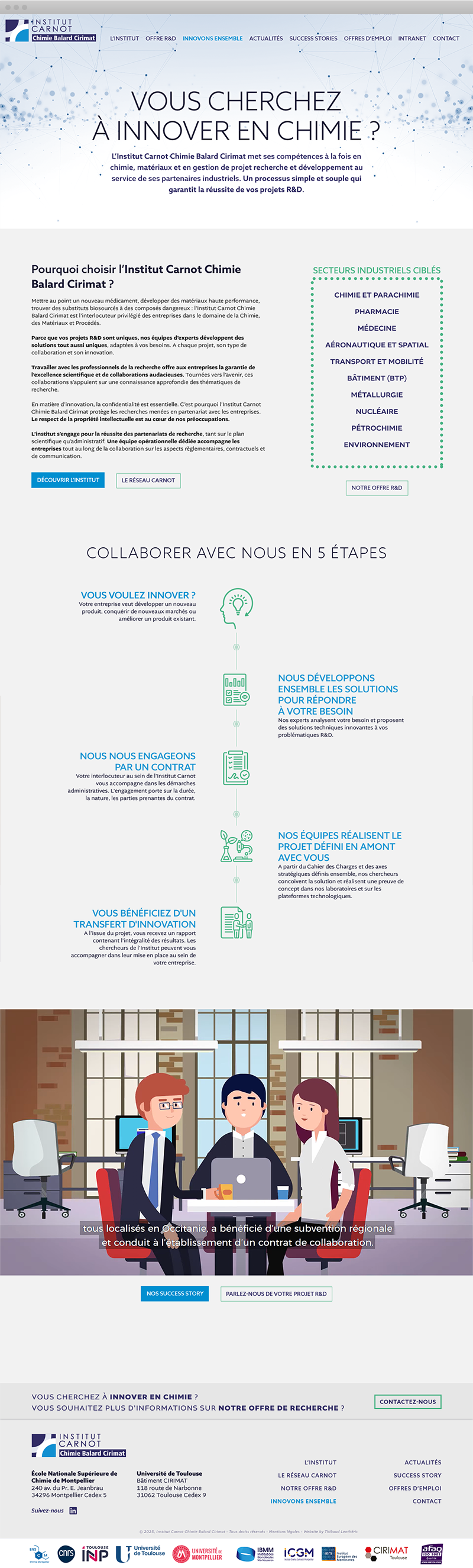 Design page Innovation carnot-chimie-balard-cirimat.fr